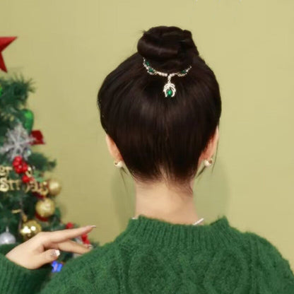 High-end Show Temperament Light Luxury Green Crystal Hair Accessories-2