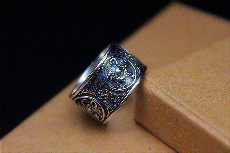 Pure Pure Silver Jewelry Thai Silver Chinese Ancient Style Blue Dragon White Tiger