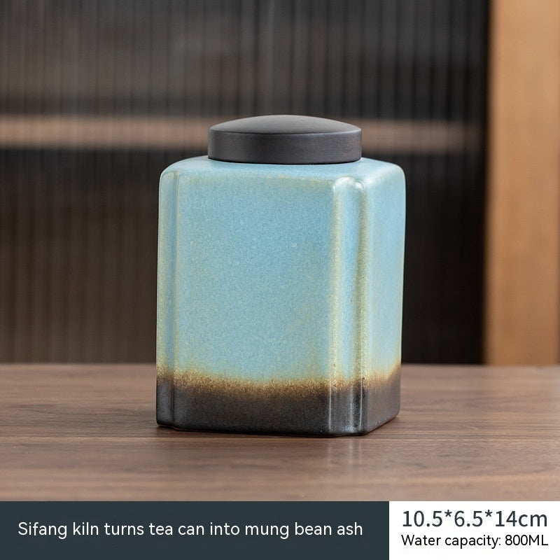 Household Tea Caddy Kiln Transmutation Ceramic Tea Cans