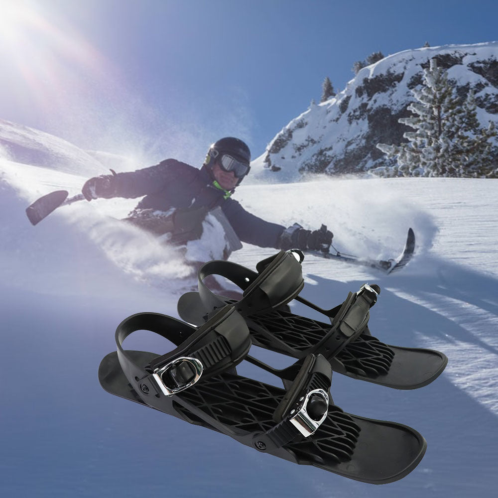 Mini Ski Skates Portable Short Skiboard Adjustable Skates Shoes for Snow