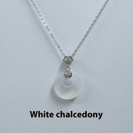 S925 Sterling Silber Fu Charakter Hetian Jade Friedensschnalle Halskette