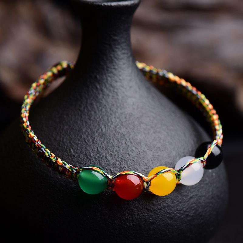 Gold Wood Water Fire Earth Elemental Balance Bracelet
