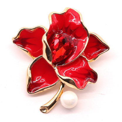 Einfache elegante Emaille Drop Oil Blume Brosche