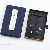 Rosenholz Gravures Lesezeichen chinesischer Kiefer und Kran mit Spring Student Gift