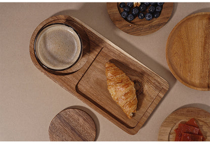 Wooden Tray, Coaster, Beverage Dessert, Dinner Plate Afternoon