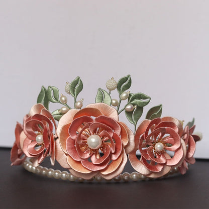 Flower Festival Hair Crown Wrapped With Flower Hairpin