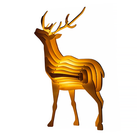 Wooden Animal DIY Lamp Rechargeable Ambient Night Light-5