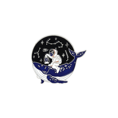 Cartoonwale Astronaut Drift Flaschenabzeichen Brosche