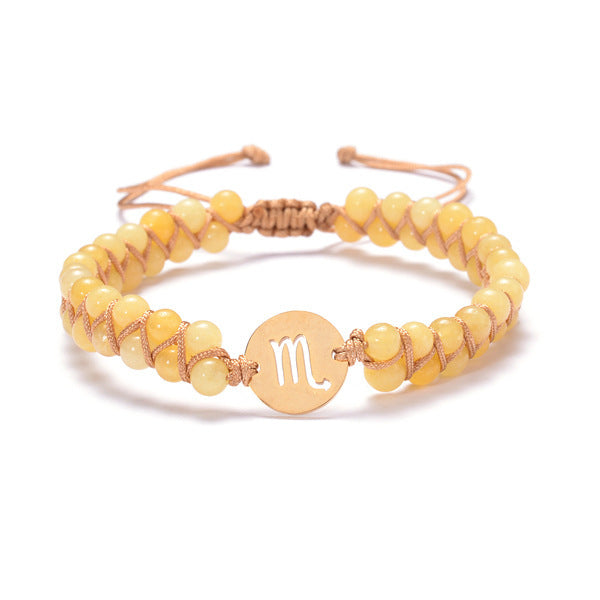 Constellations Handwoven Natural Agate Bracelet