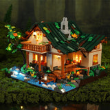 The Lakeside Hut Is Equipped With LED Lighting Building Block Toys