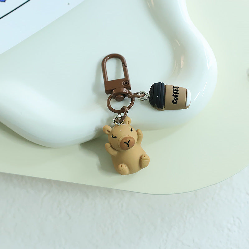 Student Favorite Cartoon Capybara 3D Resin Mini Keychain-7