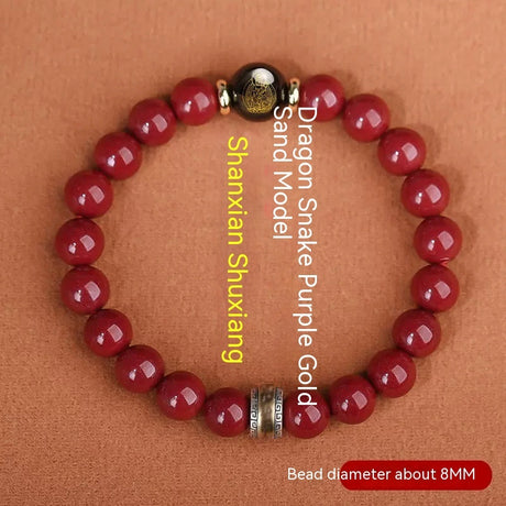 Cinnabar Bracelet Men's Purple Gold Sand Benming Buddha Bracelet