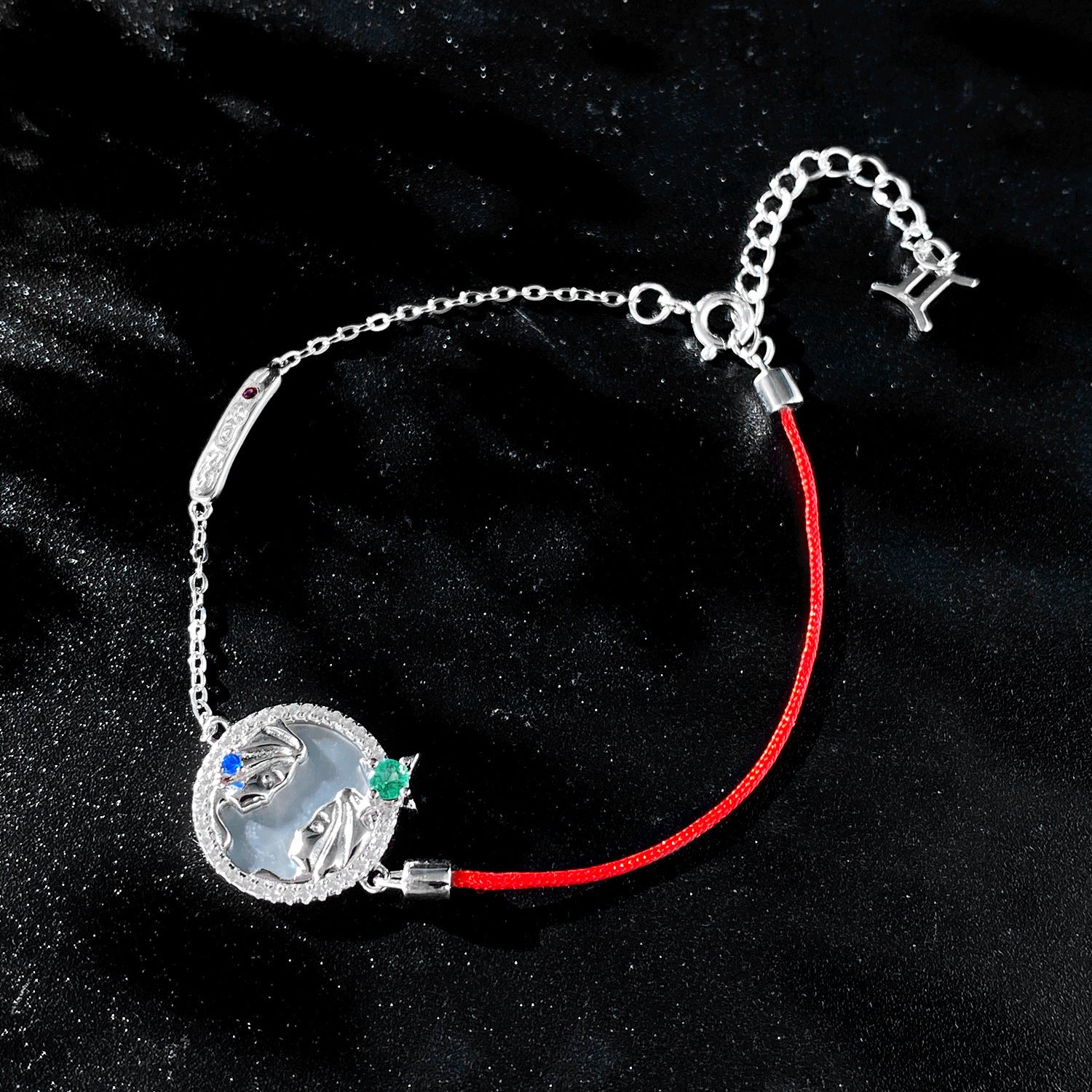 Simple Emerald Bracelet Female Original Design S925 Silver Gemini Bracelet