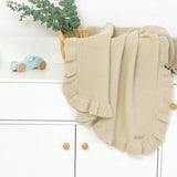 Knitted Baby Blankets Newborn Swaddle Wrap Ruffle