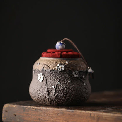 Stoneware Old Rock Clay Tea Caddy Small Ceramic Hands