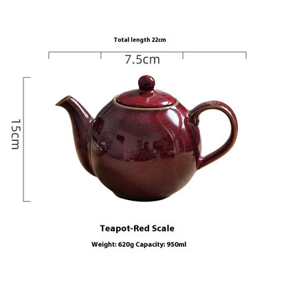 Colorful Series Underglaze Household Retro Creative Ceramic Teapot