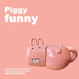 Funny Pig Nose Ceramic Teapot and Mug Set Gift-7