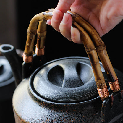 Ceramic Teapot Oversized Capacity Vintage Home Top Handle Pot