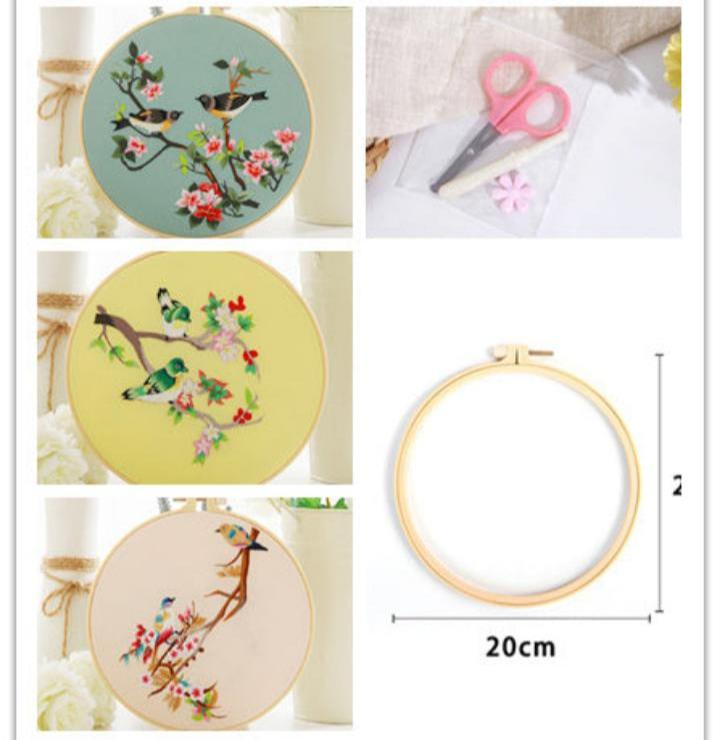 Chinese Style Flower and Bird Pattern Handmade Embroidery Material Kit-12