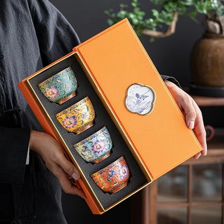 Emaille Master Cup Porzellan Kung Fu Tea Set Anzug