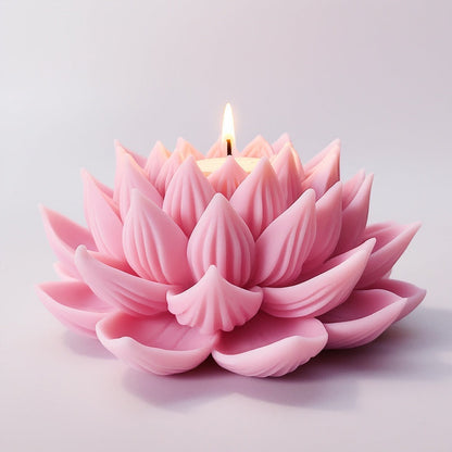 Simulation Lotus Scented Candle Silicone Molds Incense Making Tools-3