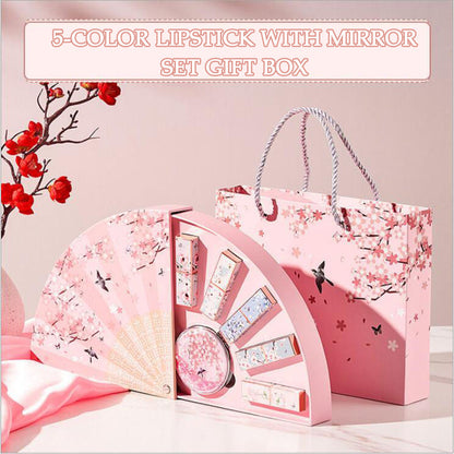 Pink Flower Series Fan-Shaped Lipstick Set Gift Box-2