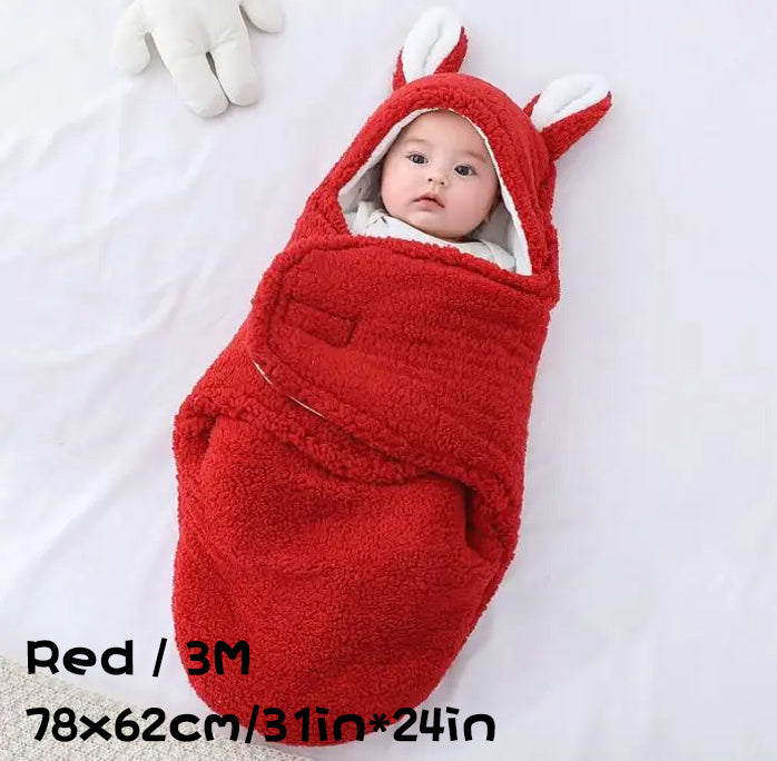 Super Soft Baby Sleeping Bag Fluffy Fleece Swaddle Blankets Unisex Baby Wrap
