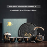 Housewarming Gifts Ceramic Teapot Teacup Set Kung Fu Tea Teaware with Tea Tray