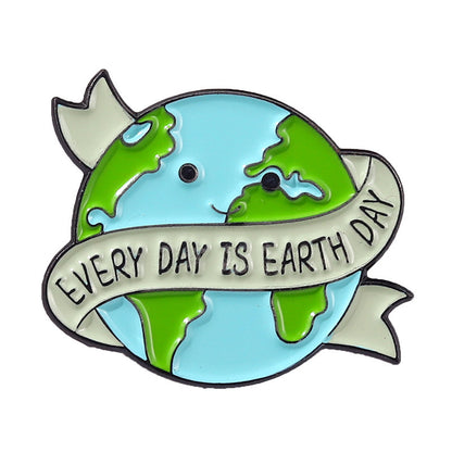 Creative Cartoon Protect The Earth Brooch Gifts for Environmentalists