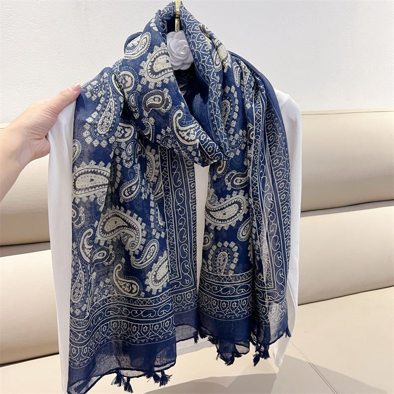 Ethnischer Stil Paisley Cashew Print Schal Sonnenschutz Voile Schal