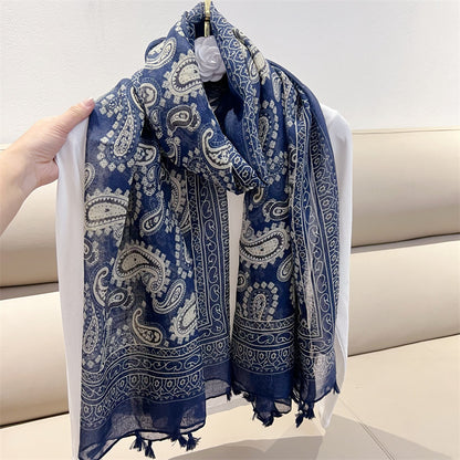 Ethnic Style Paisley Cashew Print Scarf Sunscreen Voile Shawl