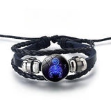 Luminous Zodiac Bracelet Adjustable Leather Constellation Gift-16