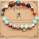 Zodiac Bracelet with Natural Agate & Shoushan Stone 12 Constellations-12