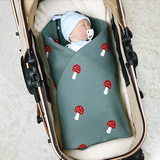 Cotton Mushroom Jacquard Baby Blanket Soft Nursery Blanket-2