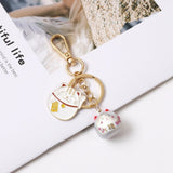 Cute Lucky Cat Car Keychain with Good Meaning-3