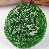 Mode Spinatgrün Hetian Jade Anhänger