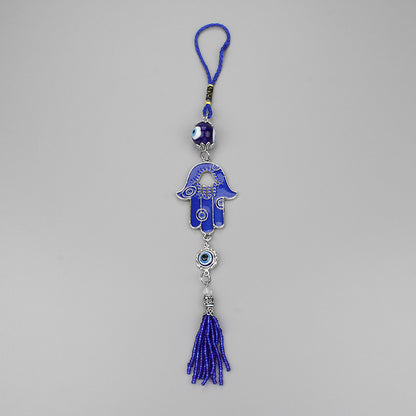 Blue Tassel Pendant Evil Eye Keychain