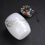 Silver Inlaid Glass Sealed Tea Caddy