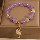 Chinese Style Amethyst Beaded Bracelet For Women