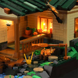 The Lakeside Hut Is Equipped With LED Lighting Building Block Toys