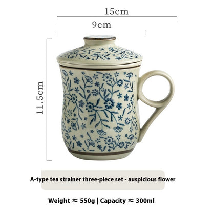 Handmade Ceramic Mug With Liner Tea Separation Cup