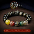 Five Gods of Wealth Lucky Beads Bracelet Zodiac Gold Obsidian Handheld Rosary-2