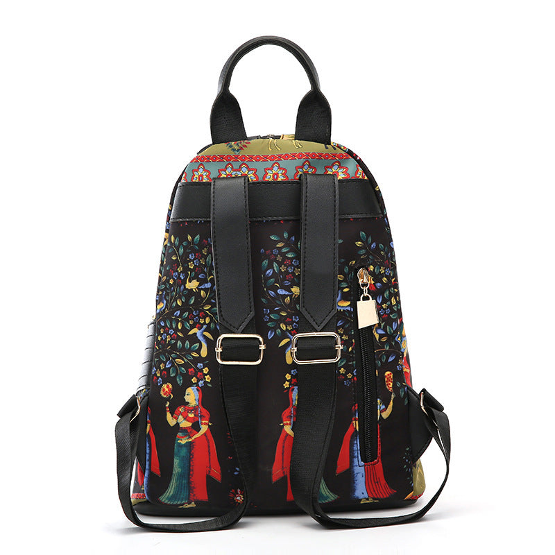 Fashion Ethnic Style Printed Backpack One-shoulder Portable Nylon Backpack