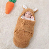 Super Soft Baby Sleeping Bag Fluffy Fleece Swaddle Blankets Unisex Baby Wrap