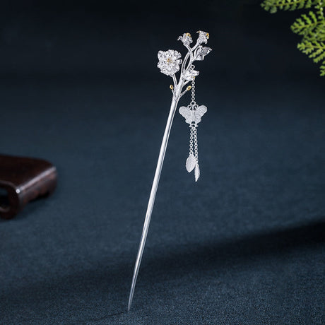 Ancient Style Twelve Flower Gods Sterling Silver Hairpin-10