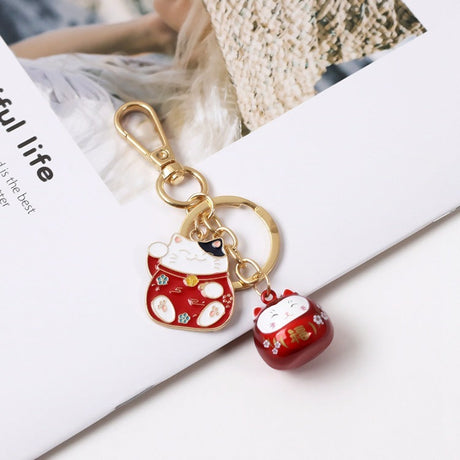 Cute Lucky Cat Car Keychain with Good Meaning-4