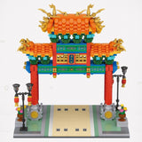 Chinatown Street Scene Mini Assembling Toy Small Particle Building Blocks-2