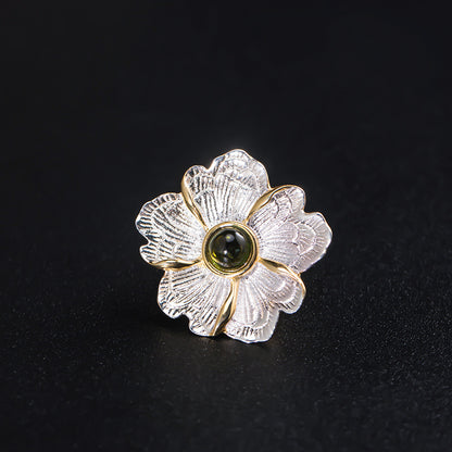 Tourmaline Lotus Brooch High-end Men's Suit Corsage Accessories