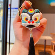 Cartoon Style Chinese Southern Lion Head Tassel Keychain-4