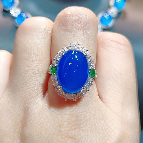 Grüne Achat Jade Frauenring